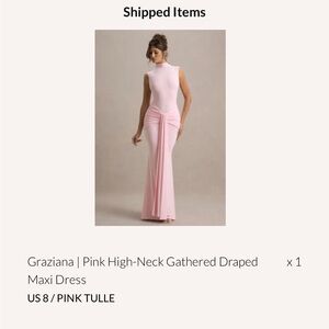 Club L London Pink Gathered Maxi Dress